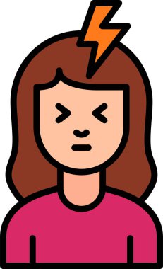 kızgın kadın simgesi, vektör illüstrasyonu 