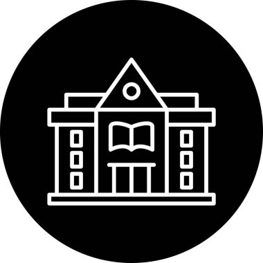 Kütüphane. Web simgesi basit illüstrasyon