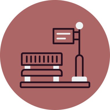 Tren durağı. Web simgesi basit illüstrasyon 