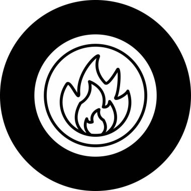 Yangın. Web simgesi basit illüstrasyon 