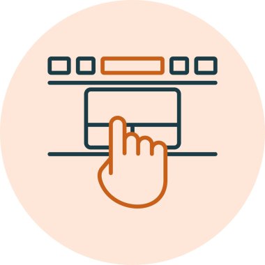 Touchpad simge vektör illüstrasyon tasarımı ile el