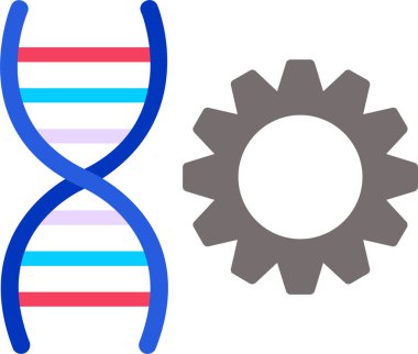 DNA simgesi. Web için DNA vektör simgelerinin basit çizimi 