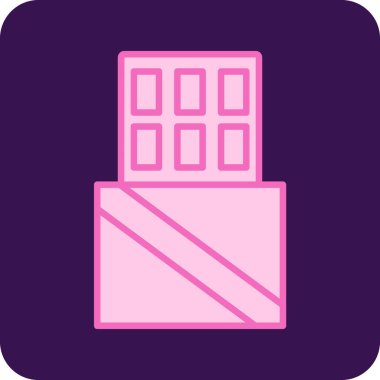 Çikolata çubuğu web simgesi, vektör illüstrasyonu