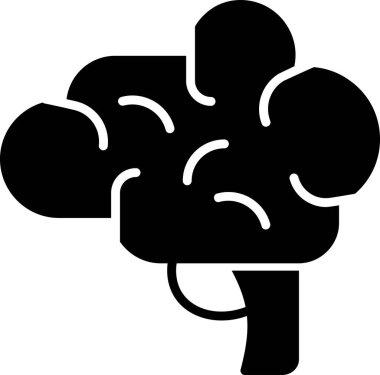 Beyin Simgesi Basit Vektör İllüstrasyonu 