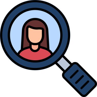 Büyüteçle araştırma konseptinin temel doğrusal çizimi