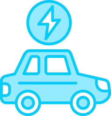 Elektrikli araba simgesi vektör illüstrasyonu  