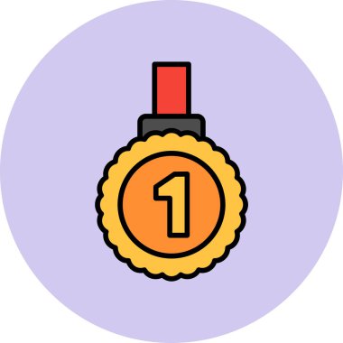 İlk yer madalya vektör çizim 