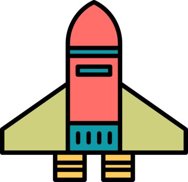 roket ikonu vektör illüstrasyonu 