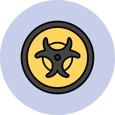 Biyolojik tehlike işareti. Web simgesi basit tasarım