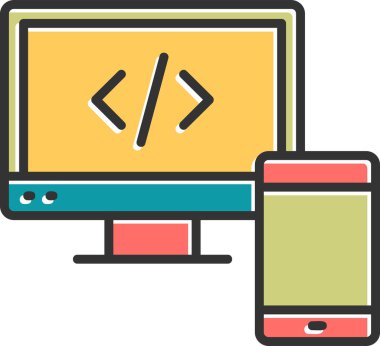 Cihazlar. Web simgesi vektör illüstrasyonu