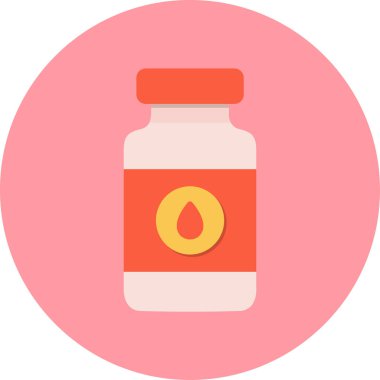 İlaç şişesi ikonunun vektör çizimi. Vitaminler