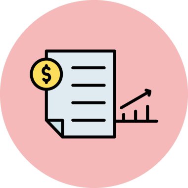 Ekonomi raporunun vektör illüstrasyonu simgesi 