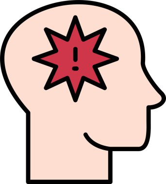 Ünlem işareti olan adam düz simge, panik konsepti, vektör illüstrasyonu