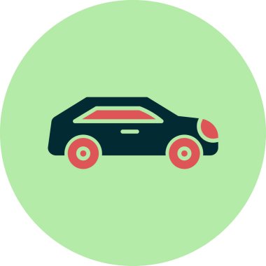 Vektör araba simgesi, temiz ve basit illüstrasyon.