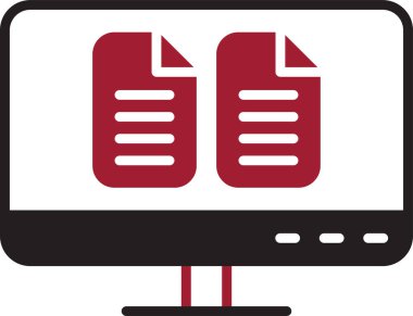 Minimalist bir dizaynda bir belge simgesinin vektör illüstrasyonu.