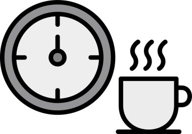 Kahve molası. Web simgesi basit illüstrasyon