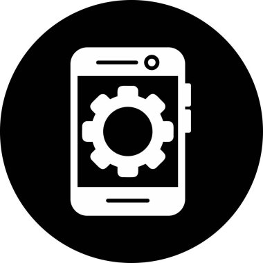 Akıllı telefon simgesinin basit tasarımı, vektör biçimi illüstrasyonu