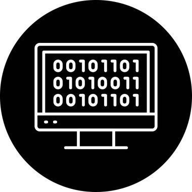 İkili Kod, Web simgesi basit illüstrasyon