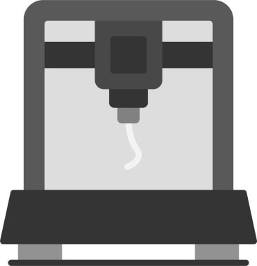 3d yazıcı simgesi, beyaz arkaplanda vektör illüstrasyonu