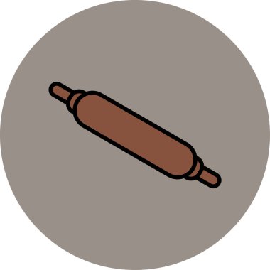Rolling pin web simgesi, basit vektör illüstrasyonu