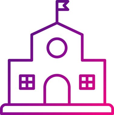 Okul canlandırma simgesi, vektör illüstrasyonu basit tasarım