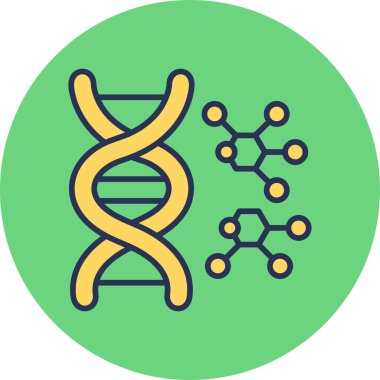 DNA simgesi. Web için DNA vektör simgelerinin basit çizimi 