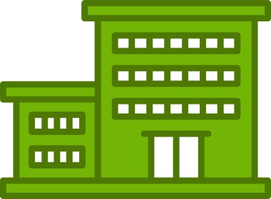 Ofis binası Web simgesi basit illüstrasyon