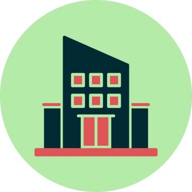 Şehir binası simgesi, vektör illüstrasyonu basit tasarım