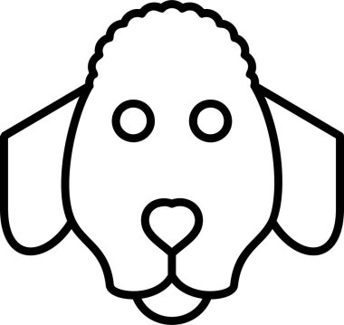 Fino köpeği baş simgesi vektör illüstrasyonu