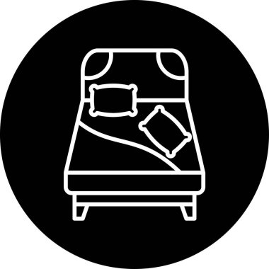 Büyük boy yatak ikonu vektör illüstrasyonu
