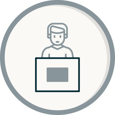 Röportaj web simgesi vektör çizimi