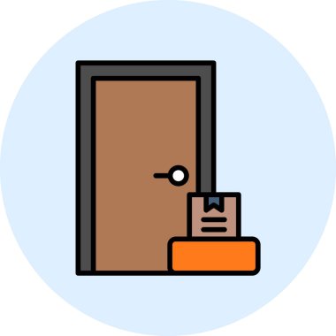 Kapıdan kapıya. Web simgesi basit illüstrasyon