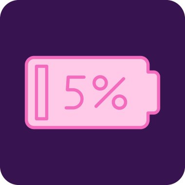 Pil Yüzdesi simgesi, vektör illüstrasyonu