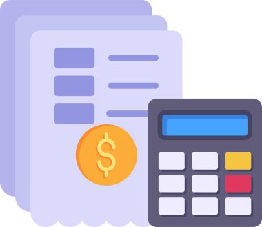 iş makbuzu simgesi, vektör illüstrasyonu