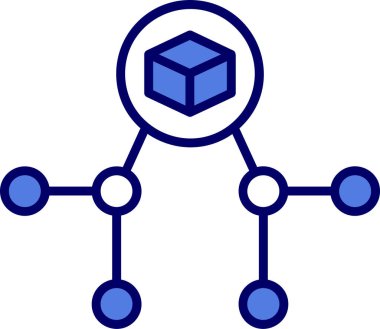 Merkezi olmayan modern simgenin vektör illüstrasyonu