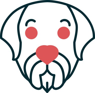 Pudelpointer köpek simgesi, vektör çizimi