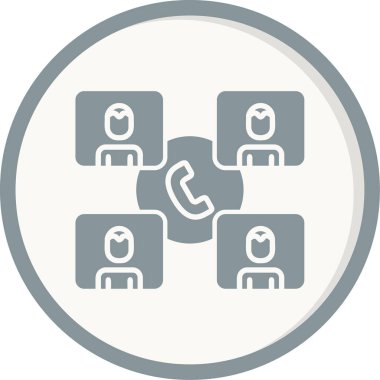 Grup telefon arama ikonu. vektör illüstrasyonu