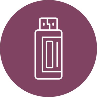 Pen Drive 'da. Web simgesi basit illüstrasyon 