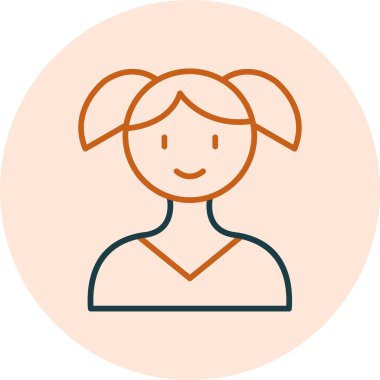 Kızım. Web simgesi basit illüstrasyon 