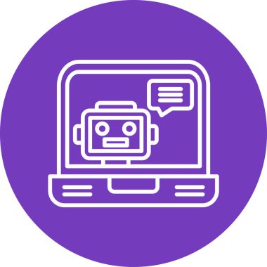 Chatbot, robot simgesi, vektör illüstrasyonu