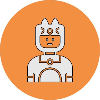 Kedi karakteri. Web simgesi basit illüstrasyon