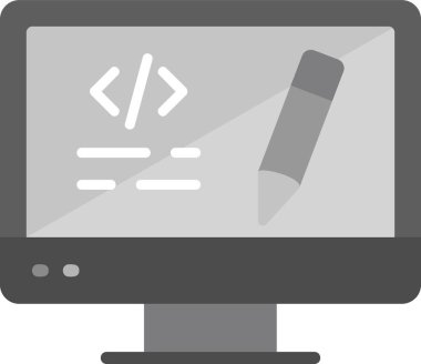 bilgisayar kodlama simgesi, vektör illüstrasyonu