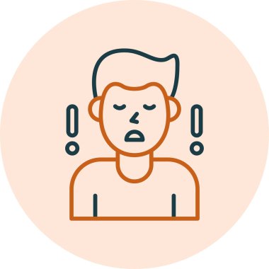 Endişe. Web simgesi basit illüstrasyon