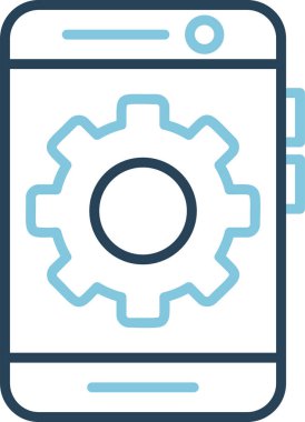 Akıllı telefon simgesinin basit tasarımı, vektör biçimi illüstrasyonu