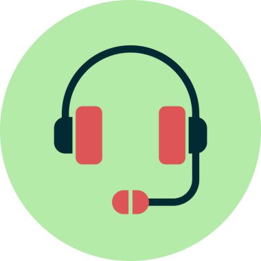 Müşteri hizmetleri, kulaklık ikonu. vektör illüstrasyonu 