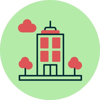 Gökdelen. Web simgesi basit illüstrasyon