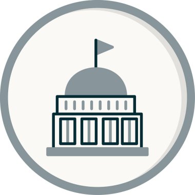 Parlamento binası simgesi, vektör illüstrasyonu 