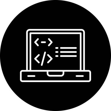 Kodlama. Web simgesi basit illüstrasyon