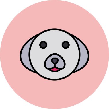 Bichon Frise web icon vector illustration clipart