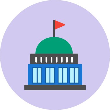 Parlamento binası simgesi, vektör illüstrasyonu 